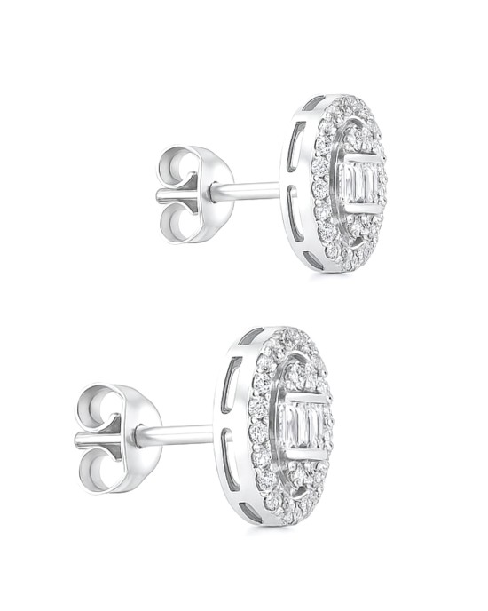 Dina - Gümüş Baget Tektaş Küpe 