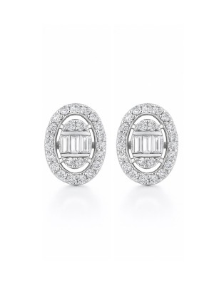 Dina - Gümüş Baget Tektaş Küpe 