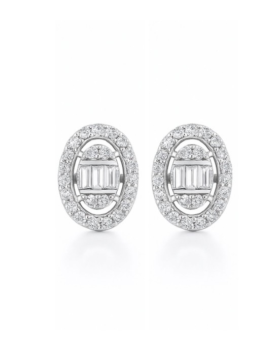 Dina - Gümüş Baget Tektaş Küpe 