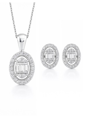 Dina - Gümüş Tektaş Takı Seti