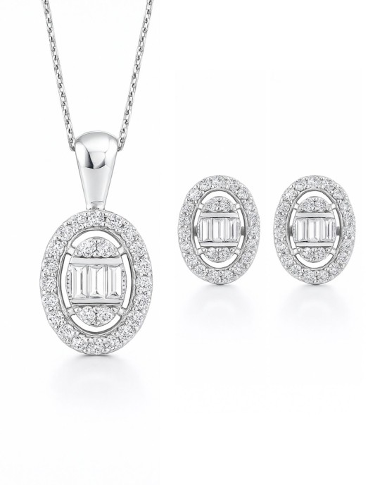 Dina - Gümüş Tektaş Takı Seti