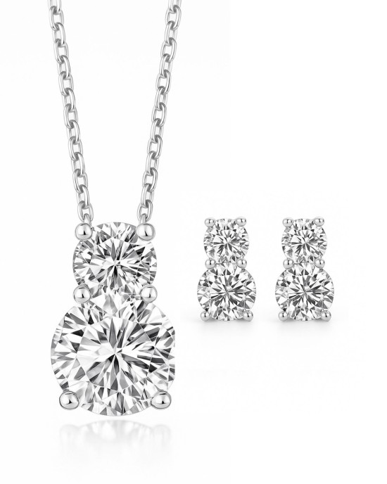 Miu - Gümüş Tektaş Takı Seti