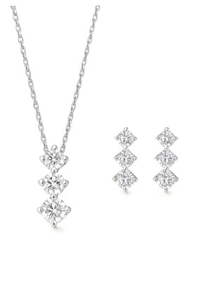 Tria - Gümüş Tektaş Takı Seti 