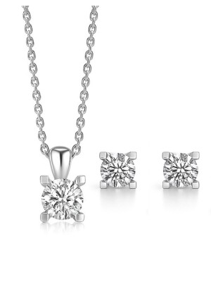 Bella - Gümüş Tektaş Takı Seti 