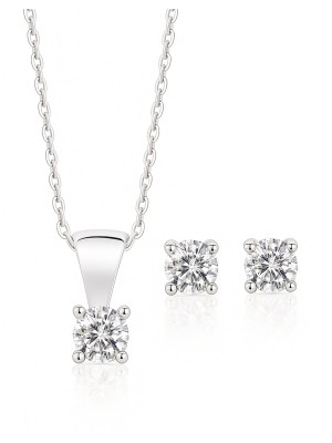 Amore - Gümüş Tektaş Takı Seti 