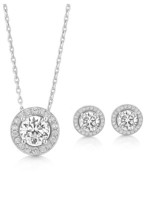 Eva - Gümüş Tektaş Takı Seti 