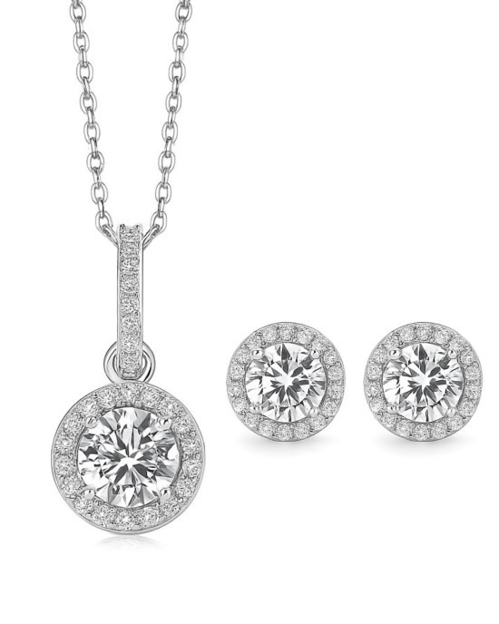 Gemma - Gümüş Tektaş Takı Seti 